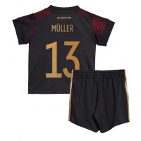 Fotballdrakt Barn Tyskland Thomas Muller #13 Bortedraktsett VM 2022 Kortermet (+ Korte bukser)